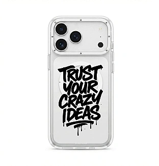 قاب نوشته Trust Your Crazy Ideas با مگ سیف قاب ناب ghabnaab آیفون